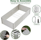 8x4x2ft Raised Garden Beds Kit, Galvanized Planter Garden Boxes Outdoor, Metal Raised Garden Beds for Vegetables,Fruits,Herb,Flower,Silver