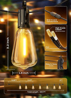 String Lights 100ft Outdoor LED Patio Lights, 32 Warm White Bulbs