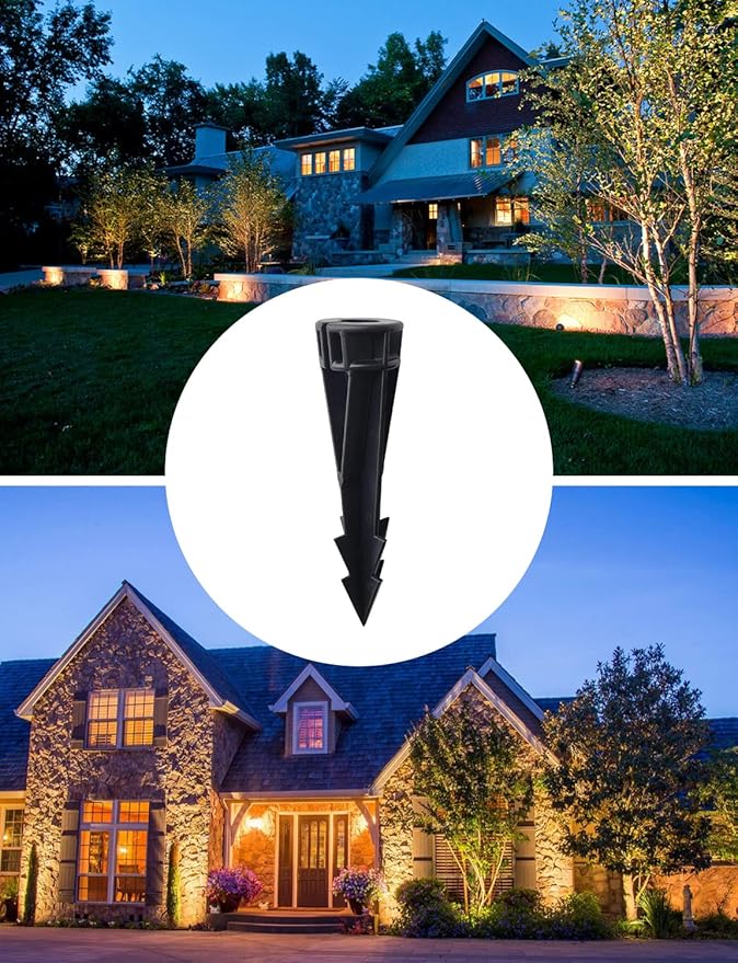 In-Ground Light Replacement Stake, 8 Inch PVC, 1/2 Inch NPT Thread