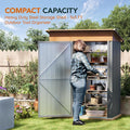 Storage Shed 5x3 FT Matte Gray Metal with Lockable Door