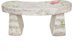 Alpine Corporation 37" Long Outdoor Memorial Bench with Sentiment When A Cardinal Appears, A Loved One is Near Garden Furnitures - Dirty White