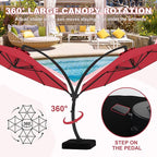GarveeLife 11FT Cantilever Patio Umbrella With Base Included, Cantilevers Outdoor Umbrella Heavy Duty Offset, Aluminium Curved Cantilever Umbrella