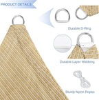E&K Sunrise 19' x 19' x 19' Sun Shade Sail Triangle Canopy Shade Cover UV Block for Patio Backyard Garden Outdoor (Beige)