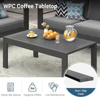 Solaste Aluminum Outdoor Patio Furniture Set, 4 Seats Patio Sectional Sofa with 5" Thick Cushion, Outdoor Patio Set with Coffee Table for Porch, Backyard, Deck, Yard, Grey