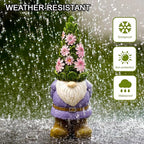 Nacome Solar Garden Outdoor Statues Gnome with Succulent and 7 LED Lights - Lawn Decor for Patio, Balcony, Yard Ornament - Chrismtas Gifts for Mom Grandma
