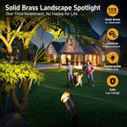 Gardenreet LED Spot Light Outdoor - Die-Cast Brass 12V Uplighting Waterproof, Low Voltage Landscape Lights Metal, Bronze for Fence Fountain with Bright White MR16 Replaceable Bulbs (12 Pack)