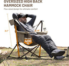 TIMBER RIDGE Hammock Camping Chair, Oversized Swinging Chair for Outdoor Lawn, Backyard and Patio, Supports 400lbs, Tan