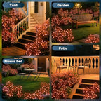 Solar Garden Lights 2 Pack Waterproof Swaying Starburst Light Solar Outdoor Lights for Yard Patio Walkway Pathway Party Wedding Decoration, Unique Gifts for Women, Orange
