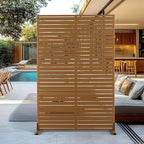 Outdoor Privacy Screen,72" H×47" W Metal Privacy Screen, Freestanding Privacy Fence Panels for Patio