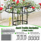 Garden Trellis for Climbing Plants Outdoor, 53 Inch Mushroom Top Trellis for Climbing Plants, Plant Trellis Support for Potted Plants Climbing Vine Rose Clematis Vegetable Trellis, 2 Pack