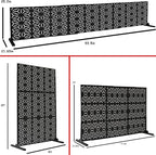 Oakland Living 6 ft. X 4 ft. Black Freestanding Metal Privacy Screen Room Divider