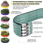 Galvanized Metal Planter Round Raised Garden Bed Kit for Gardening Outdoor，3x3x1ft Grow Garden Box Raised Flower Bed，Round Galvanized Planter Outdoor Large Metal Fire Pit Ring
