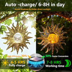 2 Pack Garden Decor Hanging Lanterns Outdoor Waterproof,Solar Lights Metal Sun Gifts Decoration for Yard Clearance Front Porch Lawn Driveway Patio Backyard Pathway Gardening Gift