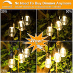 Mlambert 3 Color Outdoor LED Dimmable String Lights for Patio with Remote, Plug in 48FT Waterproof Shatterproof Edison Bulb Lights for Bistro Pergola