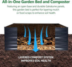 Galvalume Raised Garden Bed 8x4x1.95FT–3X Rust Resistant Aluminum-Zinc Steel,466 Gallon Extra Deep Metal Planter Box, Heavy Duty Outdoor Vegetable Garden Bed for Tomatoes, Potatoes & Root Crops