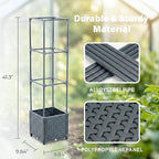 Raised Garden Bed with Tomato Planter Cage, Trellis Planter Boxes for Outdoor Patio Greenhouse Gardening Climbing Vegetables