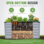 INNO STAGE 4x2x2ft Galvanized Raised Garden Bed, Raised Garden Bed Kit-Metal Planter Box Outdoor, Planting for Vegetables, Fruits, Herbs, Flowers, Silver