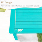 LUE BONA Outdoor Coffee Table, HDPS Patio Coffee Tables for Outside Rectangle, Adjustable Levelling Feet/Weather Resistant, Patio Table for Deck, Pool, Balcony, Indoor or Outdoor Use, Aruba Blue