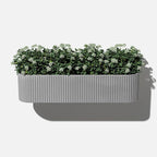 Veradek Demi Series Railing Planter - Hanging Planter Box for Windowsill/Balcony | Plastic-Stone Composite w/Railing Bracket | Modern Décor for Flowers