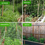 Tcamp Heavy-Duty Polyester Garden Trellis Net Plant Support Netting for Climbing Plants Outdoor, Flexible String Net for Bean Pea, White Grow Tent (5Ft x 30Ft, 3.5" Opening Mesh, 1 Pack)