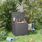 31 Gallon Outdoor Storage Box, Large Resin Deck Box for Patio Cushions, Garden Tools, Pool Accessories, Waterproof and Lockable Design, Storage Bench for Backyard & Deck(Black)