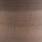 PSW Pot Collection FM30TP 12-inch Plastic/Stone/Wood Composite Large Ribbed Planter – No Drainage Hole (Drillable), Indoor/Outer Garden Pot for Foliage, Trees, Flowers, Ferns, Taupe