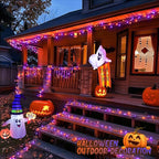 String Lights, 600 LED Orange and Purple Halloween Lights, 8 Modes