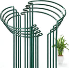 FEED GARDEN 8 Pack Plant Support Stakes, Peony Cages and Supports, Metal Garden Plant Stake(10" Wide x 16" High) Green Half Round Plant Support Rings for Outdoor Indoor Plants, Tomato, Hydrangea