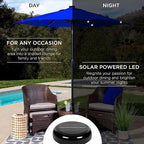 Best Choice Products 7.5ft Outdoor Solar Market Table Patio Umbrella for Deck, Pool w/Tilt, Crank, LED Lights - Resort Blue