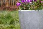 Kante 18 Inch Dia Round Concrete Planter, Indoor Outdoor Large Plant Pot with Drainage Hole and Rubber Plug for Home Patio Garden, Natural Concrete