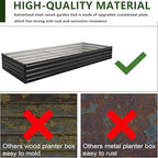 10×3×1FT(2PCS) Galvanized Raised Garden Bed Kit, Metal Planter Boxes,Large Outdoor Planters Garden for Planting Vegetables,Flowers,Herbs -Black