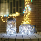 String Lights for Mason Jars, 30 LED Solar Copper Wire, Cold White