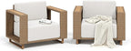 2 Pieces Patio Furniture Set,Outdoor Rattan Wicker Armchairs with 10''Ultra-Thick Cushions,All Weather Patio Conversation Set for Lawn Garden Backyard,Beige