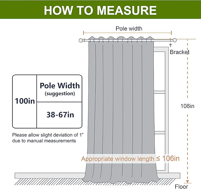 Thermal Patio Door Curtains, Grey Blackout Room – Grey, 100 Inches W