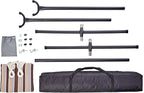 Amazon Basics Double Hammock with 9-Foot Space Saving Steel Stand and Carrying Case, 2 Person, 450 lb Capacity, Cream Wave, 110" x 47" x 43"