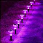 Solar Lights Outdoor Pathway Waterproof 8 Pack Purple LED Acrylic Mushroom Decorative Garden Lights for Yard Landscape Patio Outside Decorations