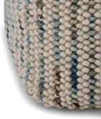 SIMPLIHOME Zoey Cube Pouf – 18 inch Wide Upholstered Wool and Cotton Ottoman in Multi-Color, Boho Woven Footstool or Extra Seating for Living Room, Bedroom, or Kids Room, Assembled