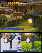 Solar Spot Lights Outdoor, 10 Pack Outdoor Solar Lights for Yard, 4 Lighting Mode Solar Landscape Spotlights with Auto On/Off, 2-in-1 Waterproof Wall Lights for Garden, Walkway (Warm White)