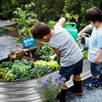 JERIA 8×4×1ft Oval Raised Garden Bed,Galvanized Raised Garden Bed Kit Outdoor Metal Gardening Planter Box for Vegetable, Fruits, Flower，Herbs