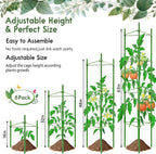 Riare 6 Pack 5.2 FT Tomato Cages for Garden- 63inches Heavy Duty Garden Stakes, Adjustable Tall Tomato Plant Support Tomato Trellis Cage for Pots, Raised Garden Bed, Climbing Vegetables Plants Flowers
