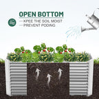 Land Guard 8x4x3ft Rectangular Galvanized Raised Garden Beds, Large-Capacity Metal Planter Box Outdoor, Durable Deep Raised Garden Bed 3ft Tall, Raised Beds for Gardening Vegetables, Classic Silver
