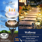SOLPEX Solar Ground Lights, 12 Pack Solar Lights Outdoor Waterproof, 8 LED Solar Powered Landscape Lighting for Garden Yard Patio Driveway Pathway Walkway (Warm White)