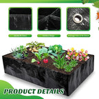 Woanger 8 Pcs 35 Gallon Fabric Raised Garden Bed Garden Bags to Grow Vegetables Planting Garden Containers for Vegetables Outdoor Grow Boxes with 6 Grids Rectangle Planter Pots for Potato Tomato Fruit