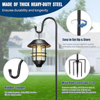 Ottsuls Shepherd Hooks with 5 Prongs Base for Outdoor - 76 Inch Adjustable Bird Feeder Pole for Outside Hanging, Garden, Hummingbird Feeder, Plant Baskets, Solar Light Lanterns, Wedding Decor (1 Pack)