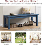 Stoog Backless Outdoor Bench, 2-Person Patio Benches for Outdoors, Weatherproof Garden Bench, Never Rot or Fade, for Enterway, Backyard, Porch and Park, Blue