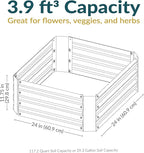 Sunnydaze 11.75" H Raised Metal Garden Bed - Galvanized Raised Garden Bed Outdoor for Vegetables and Flowers - Silver - Square