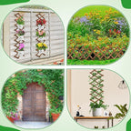 Pack of 4 Extra Thick Wooden Wall Trellis - Expandable Wall Planter Lattice Panels for Climbing Plants, Hanging Vertical Plant Support Fence Frame Outdoor Indoor for Balcony Patio Garden Room