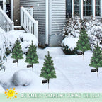 Solar Christmas Tree Garden Stake Lights Waterproof Christmas Decorations Tree Lights Outdoor Xmas Tree Light Christmas décor Pathway Lights Patio Yard (Color, 2pcs