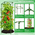 Legigo 4 Pack Square Tomato Cages for Garden- Up to 45 Inch Tomato Trellis Plant Cages Support, Tomato Stakes and Supports Cage for Climbing Vegetables Raised Garden Bed Cucumbers Peppers Flowers