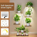 Plant Stand Indoor with Grow Lights - 7 Tiered Plant Shelf Indoor, Corner Plant Stands for Indoor Plants Multiple, 42" Metal Plant Shelves, Plant Flower Holder Display Rack for Home Patio Balcony White